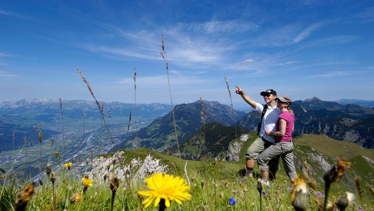 Wandern auf dem Rappenstein in Liechtenstein in der Nähe vom Bodensee