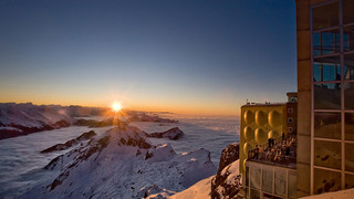 Sunset ont the Säntis close to Lake Constance