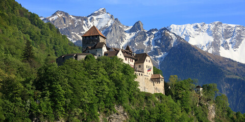 Castle Vaduz in the Principality of Liechtenstein close to Lake Constance
