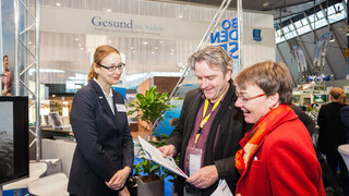 Sabine Hellner beim Bodensee-Medienfrühstück auf der CMT