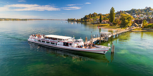 Untersee Schifffahrt Lang MS-Seestern Genuss Aperitif Blick auf Hegau Vulkane Sonnenuntergang | © REGIO-e.V. KD Studio