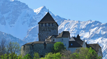 Castle Vaduz in the Principality of Liechtenstein close to Lake Constance