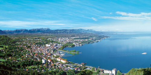 Panoramic view of the bay of Bregenz at Lake Constance