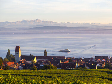 Blick auf den Bodensee und Säntis