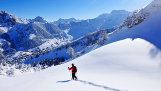 Snowshoeing in winter in Malbun Liechtenstein