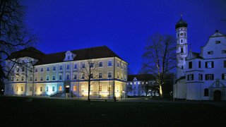 Bad Schussenried Abbey at night close to Lake Constance