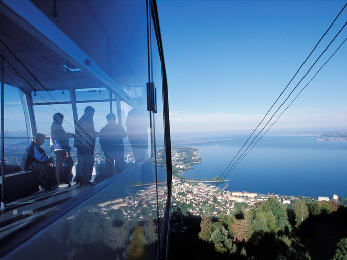 Ausblick Gondel an der Pfänderbahn Bregenz