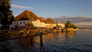 Evening atmosphere in Überlingen at Lake Constance