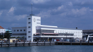 View of the Zeppelin Museum Friedrichshafen at Lake Constance