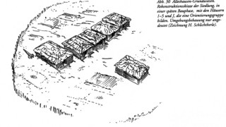 Rekonstruktion der Siedlung in einer späteren Bauphase | © Landesamt für Denkmalpflege