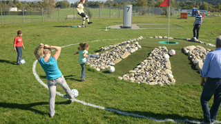 Football golf in the Seepark Linzgau close to Lake Constance