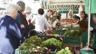 Weekly market in Radolfzell at Lake Constance