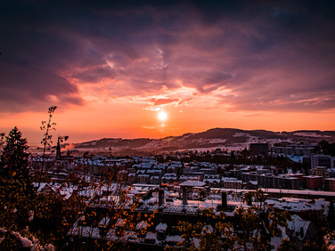 Blick auf St.Gallen im Winter | © Hendrik Hünecke